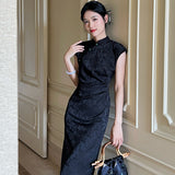 „Schwarzer Tee“ Chinesisches Qipao Kleid