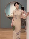 „Lavender Iris“ Chinesisches Qipao Kleid