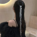 Pearl & Diamond Long Tassels Hairpin