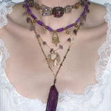 Collar de mariposa hecho a mano "Amethyst Spirit"