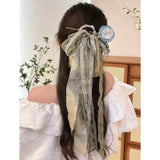 Bow Lace Ribbon Flower Combo Hairpin