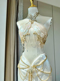 "Pearlescent Goddess" Handmade Resin Corset