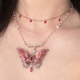 Collar de mariposa hecho a mano "Lady Scarlet"