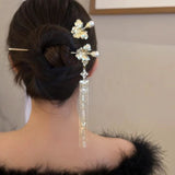 Pearl Butterfly Removable-Tassel Hairpin