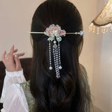 Peony Flower Pearl Tassel Hairpin