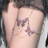 "Iridescent" Handmade Butterfly Leg Chain