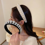 French Vintage Pearl Velvet Headband