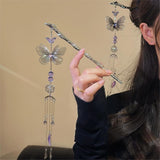 Amethyst Butterfly Tassel Hairpin