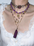 Collar de mariposa hecho a mano "Amethyst Spirit"