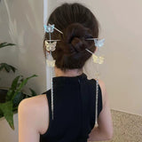 (Buy 1 Get 2) Vintage Silver Butterfly Tassel Hairpin