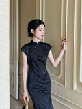 „Schwarzer Tee“ Chinesisches Qipao Kleid