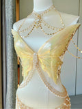 "Gilded Dancing Butterfly" Handmade Resin Corset