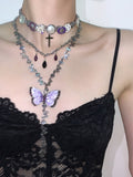 🔥 Collar de Mariposa Hecho a Mano "Aura Violeta"