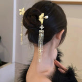 Pearl Butterfly Removable-Tassel Hairpin