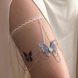 "Melting Snow" Handmade Butterfly Leg Chain