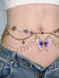 "Amethyst Enigma" Handmade Butterfly Waist Chain / Necklace