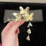 French Vintage Hollow Butterfly Tassel Hair Clip