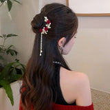 Vintage U-shaped Velvet Rose Hairpin