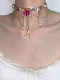 "Pink Siren" Handmade Butterfly Waist Chain / Necklace