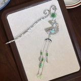 Chinese Style Green Lotus Flower Fan Hairpin