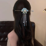 Peony Flower Pearl Tassel Hairpin