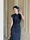 „Schwarzer Tee“ Chinesisches Qipao Kleid