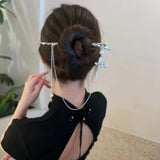 Chinese Style Butterfly Chain Tassel Hairpin