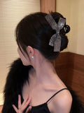 Crammed with Diamonds Ribbon Claw Clip