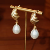 "The Birth of Venus" Vintage Pearl Dangle Earrings