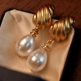 "The Birth of Venus" Vintage Pearl Dangle Earrings