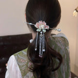 Peony Flower Pearl Tassel Hairpin