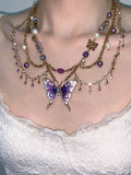 "Amethyst Enigma" Cadena / Collar de cintura de mariposa hecho a mano