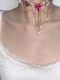 "Pink Siren" Handmade Butterfly Waist Chain / Necklace