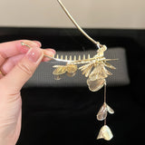 French Vintage Hollow Butterfly Tassel Hair Clip