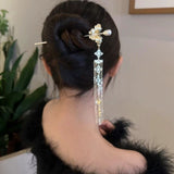 Pearl Butterfly Removable-Tassel Hairpin