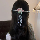 Peony Flower Pearl Tassel Hairpin