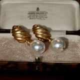 Pendientes colgantes de perlas vintage "El nacimiento de Venus"