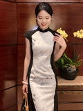 „Ink Bamboo“ Chinesisches Qipao Kleid