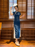 ”Azure Songbird“ Chinese Qipao Dress