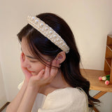 French Vintage Pearl Velvet Headband