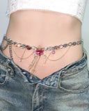 "Pink Siren" Handmade Butterfly Waist Chain / Necklace