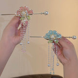 Peony Flower Pearl Tassel Hairpin