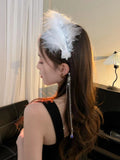 Fairy Feather Crystal Tassel Hairband