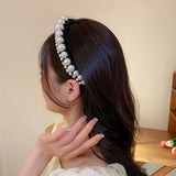 French Vintage Pearl Velvet Headband