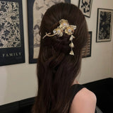 French Vintage Hollow Butterfly Tassel Hair Clip