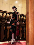 „Midnight Rose“ Chinesisches Qipao Kleid