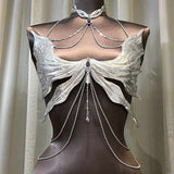 "Silver Wings" Handmade Resin Corset