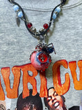 "Crimson Web Gaze" Resin Eyeball Necklace