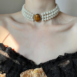 "Tiger’s Grace" Handmade Pearl Choker