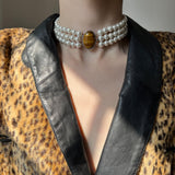 "Tiger’s Grace" Handmade Pearl Choker